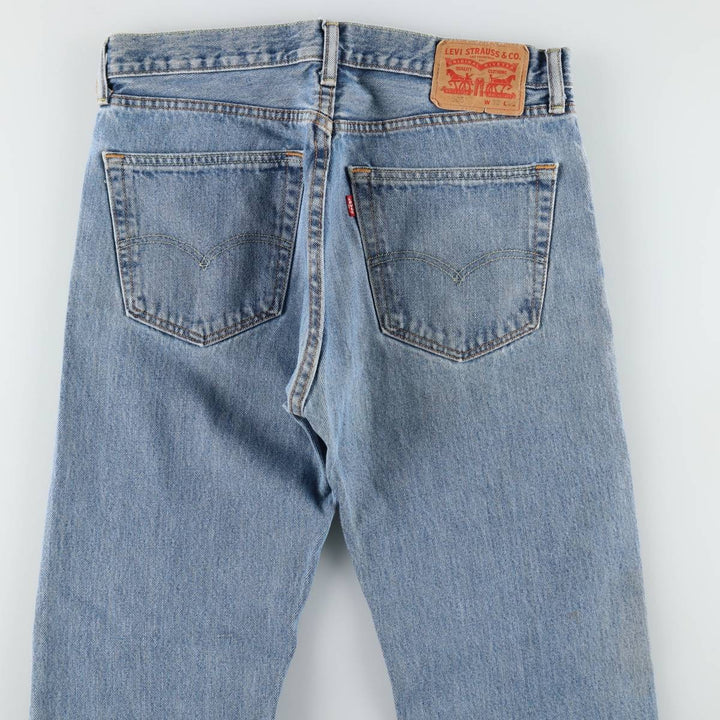 Levi's 505 tapered denim pants for men, size W33 cotton blue type Vintage Second Hand