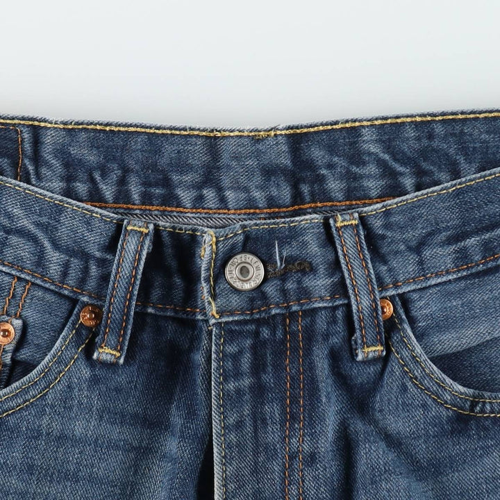 Levi's 505 tapered denim pants for men, size W34 cotton blue type Vintage Second Hand