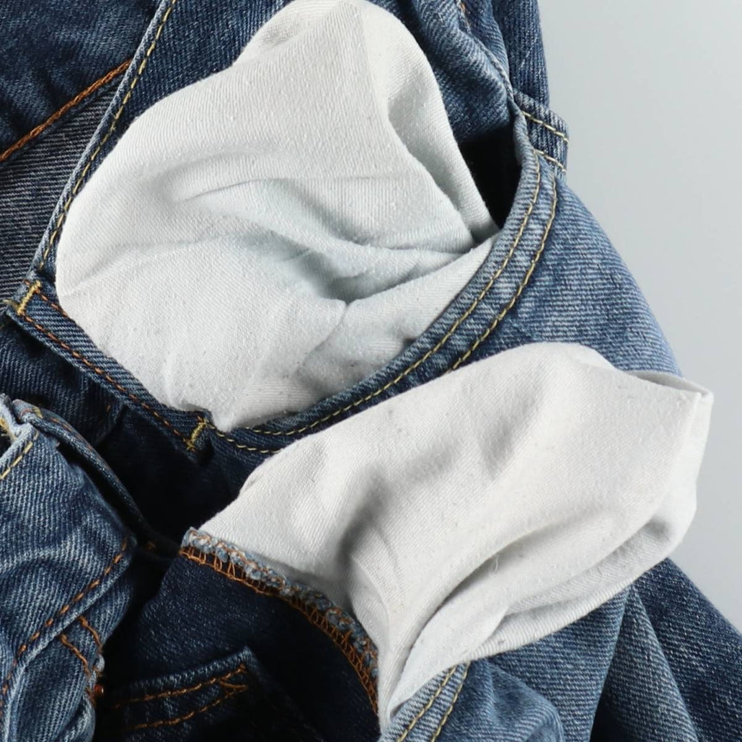Levi's 505 tapered denim pants for men, size W34 cotton blue type Vintage Second Hand
