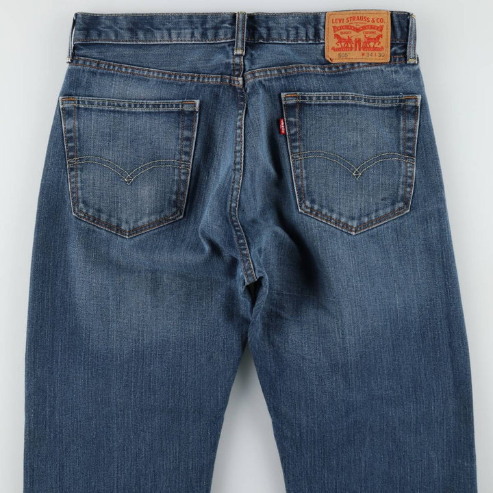Levi's 505 tapered denim pants for men, size W34 cotton blue type Vintage Second Hand