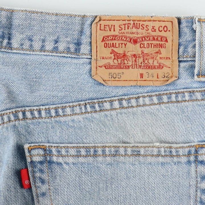 Levi's 505 REGULAR FIT tapered denim pants for men, size w35 cotton blue type Vintage Second Hand