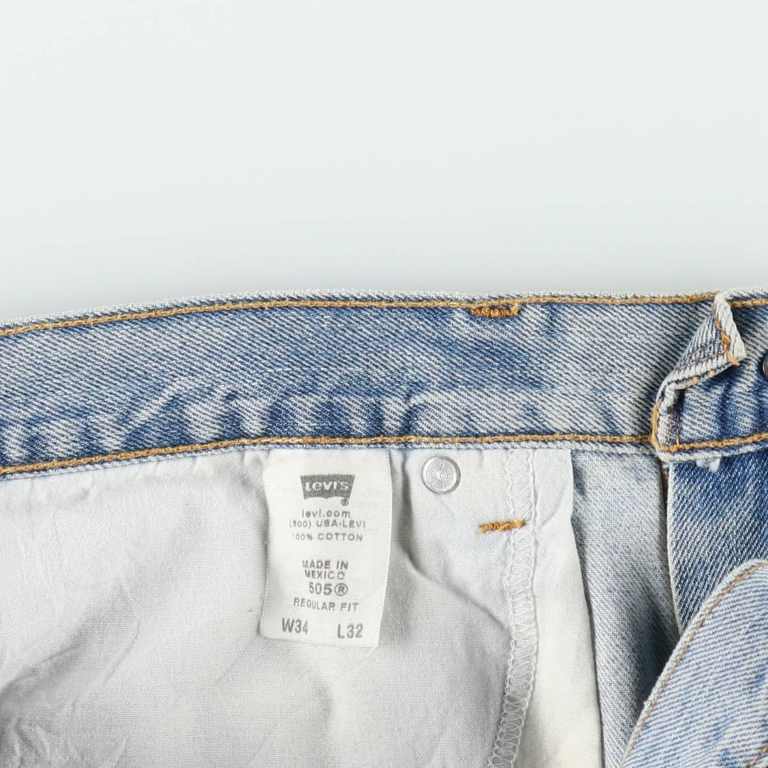 Levi's 505 REGULAR FIT tapered denim pants for men, size w35 cotton blue type Vintage Second Hand