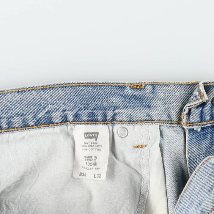 Levi's 505 REGULAR FIT tapered denim pants for men, size w35 cotton blue type Vintage Second Hand