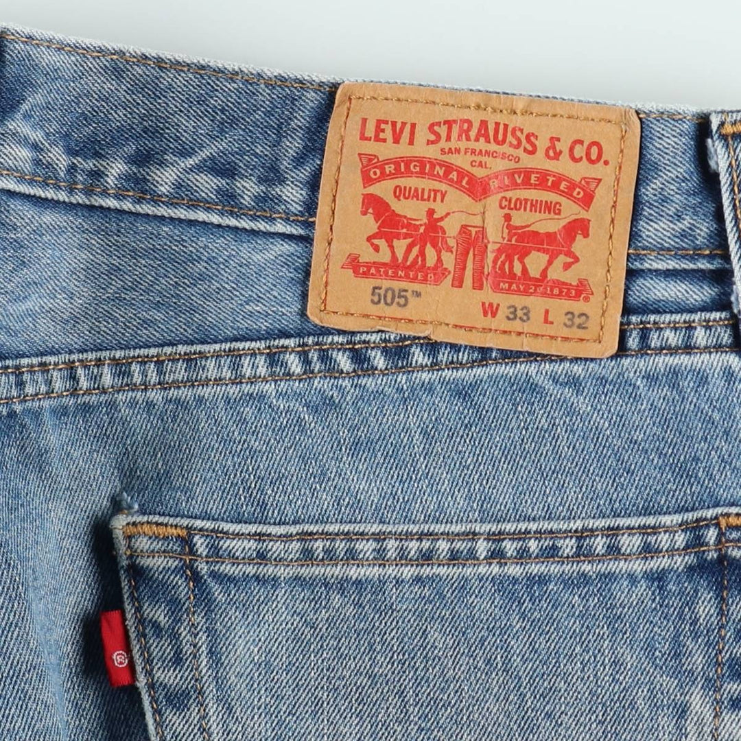 Levi's 505 tapered denim pants for men, equivalent to w35 cotton blue type Vintage Second Hand