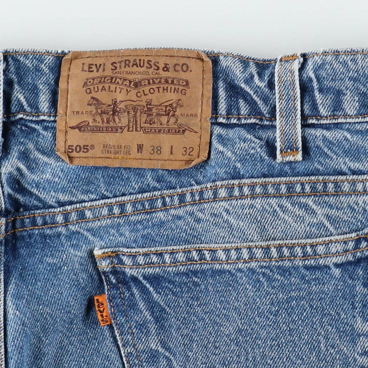 1990'S Levi's 505 Regular Fit Straight Leg Tapered Denim Pants, Men's Size W37 (approx.), Vintage cotton blue type Vintage Second Hand