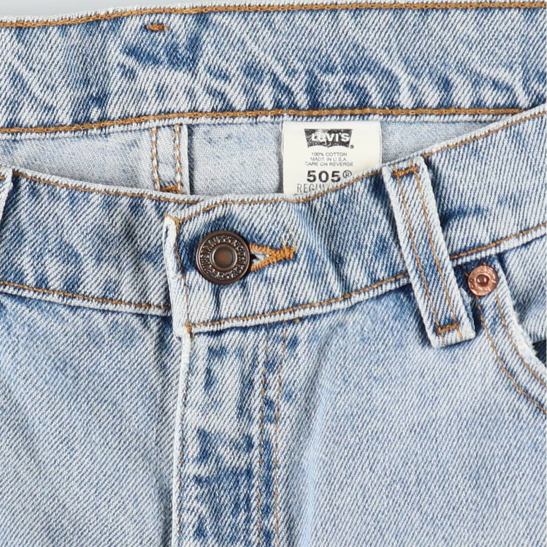 1990'S Levi's 505-4891 Regular Fit Straight Leg Tapered Denim Pants, Made in USA, Men's Size W36 (approx.), Vintage cotton Blue type light blue Vintage Second Hand