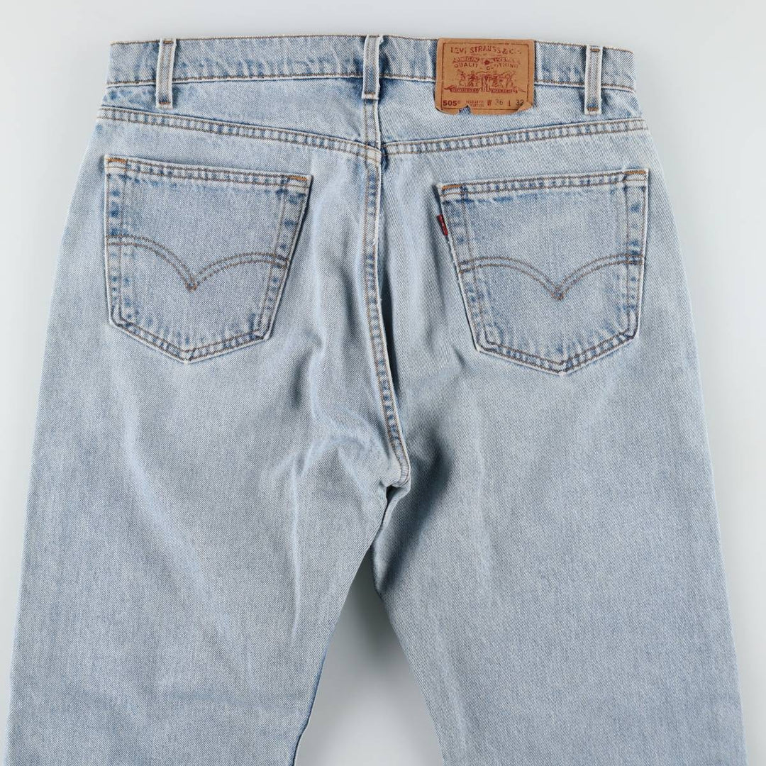 1990'S Levi's 505-4891 Regular Fit Straight Leg Tapered Denim Pants, Made in USA, Men's Size W36 (approx.), Vintage cotton Blue type light blue Vintage Second Hand
