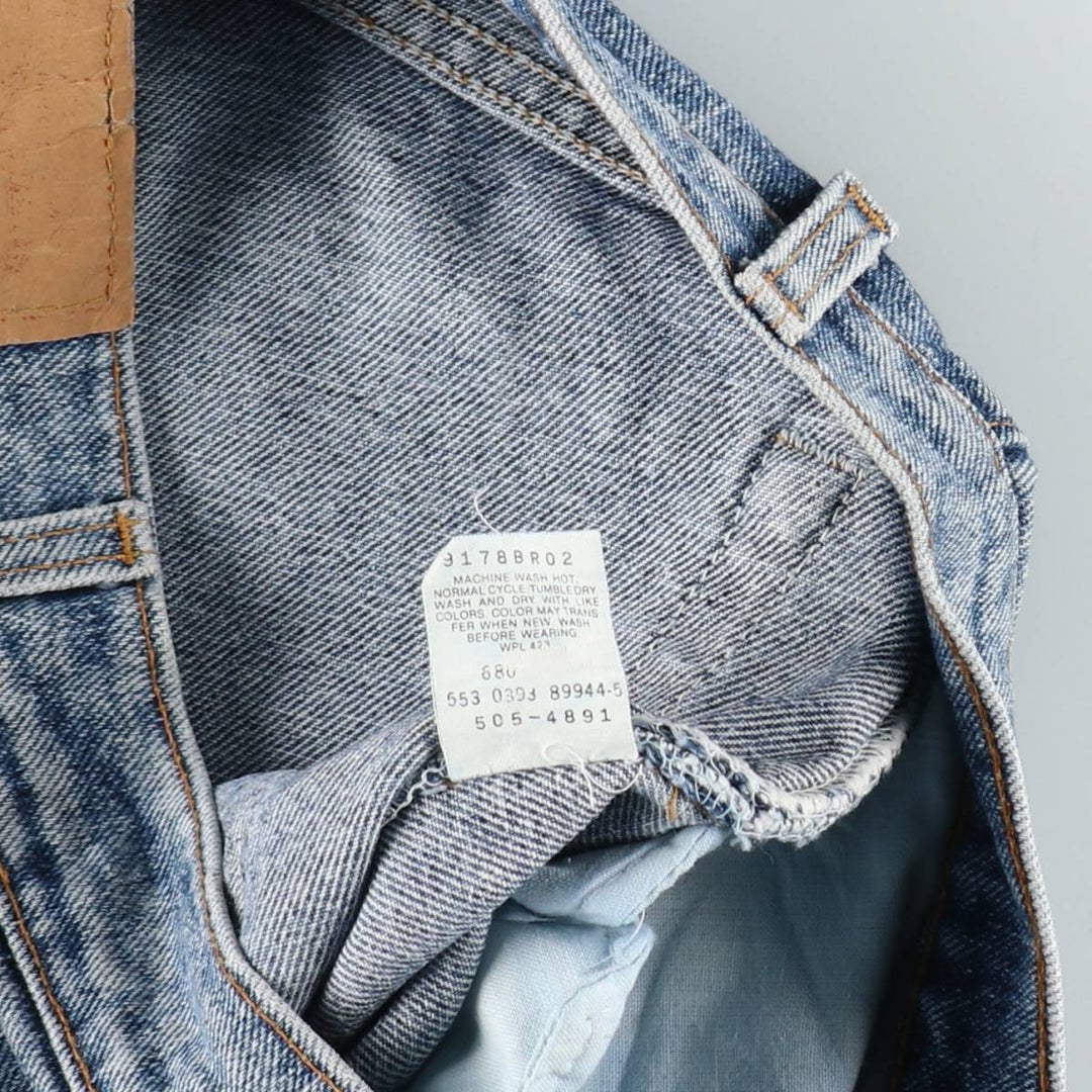 90'S Levi's 505-4891 Tapered Denim Pants, Made in USA, Men's, Size W32, Vintage cotton blue type Vintage Second Hand