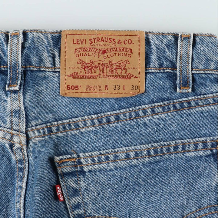 90'S Levi's 505 REGULAR FIT STRAIGHT LEG Tapered Denim Pants Made in USA Men's W32 Vintage cotton blue type Vintage Second Hand