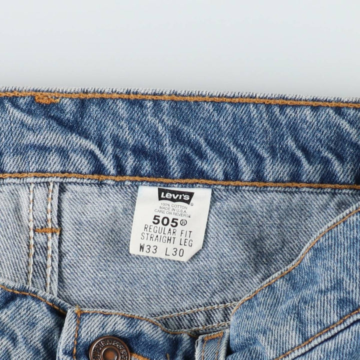 90'S Levi's 505 REGULAR FIT STRAIGHT LEG Tapered Denim Pants Made in USA Men's W32 Vintage cotton blue type Vintage Second Hand