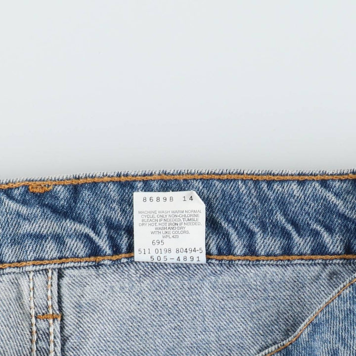 90'S Levi's 505 REGULAR FIT STRAIGHT LEG Tapered Denim Pants Made in USA Men's W32 Vintage cotton blue type Vintage Second Hand