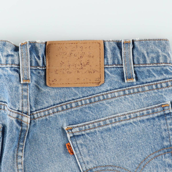 1990'S Levi's 20505-0217 Regular Fit Orange Tab Tapered Denim Pants, Made in USA, Men's W32 (approx.), Vintage cotton blue type Vintage Second Hand