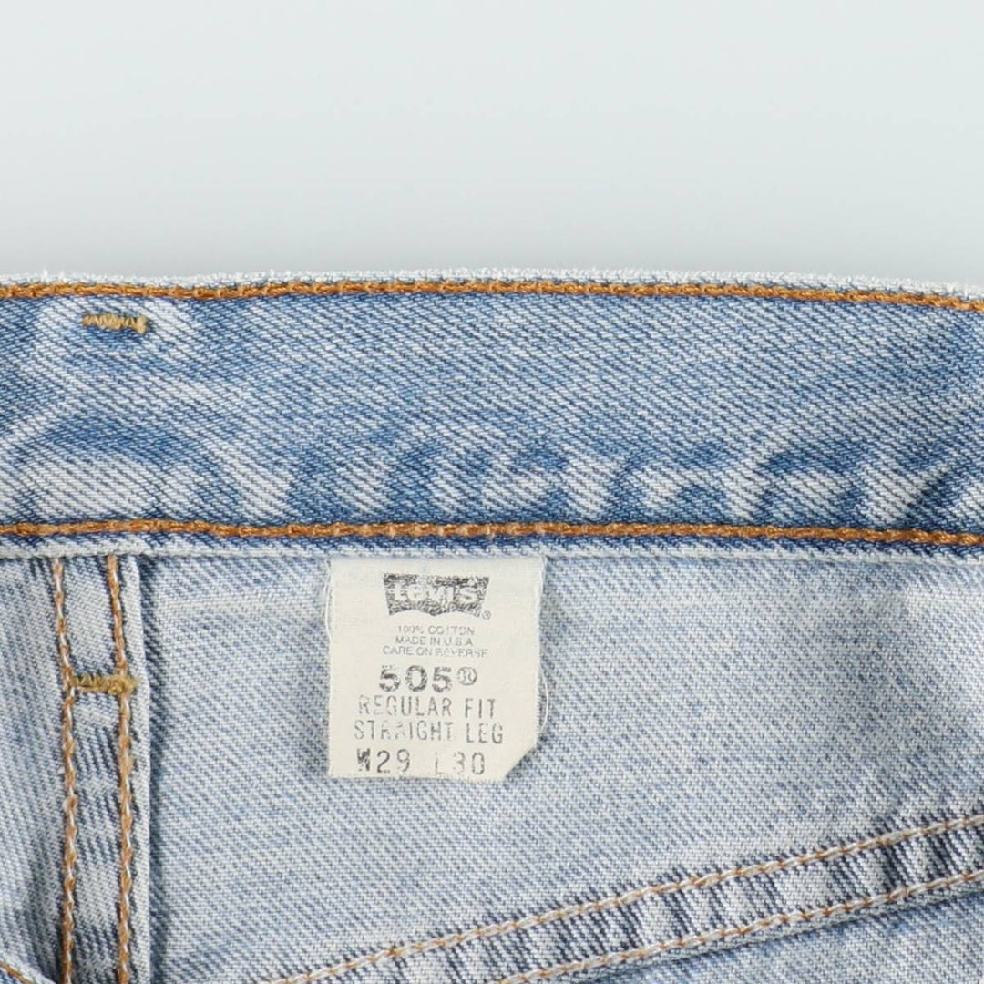 90'S Levi's 505 REGULAR FIT STRAIGHT LEG Tapered Denim Pants Made in USA Men's W30 Vintage cotton Blue type light blue Vintage Second Hand