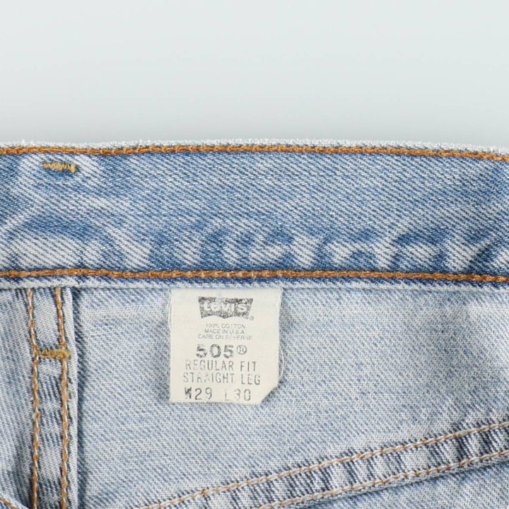 90'S Levi's 505 REGULAR FIT STRAIGHT LEG Tapered Denim Pants Made in USA Men's W30 Vintage cotton Blue type light blue Vintage Second Hand