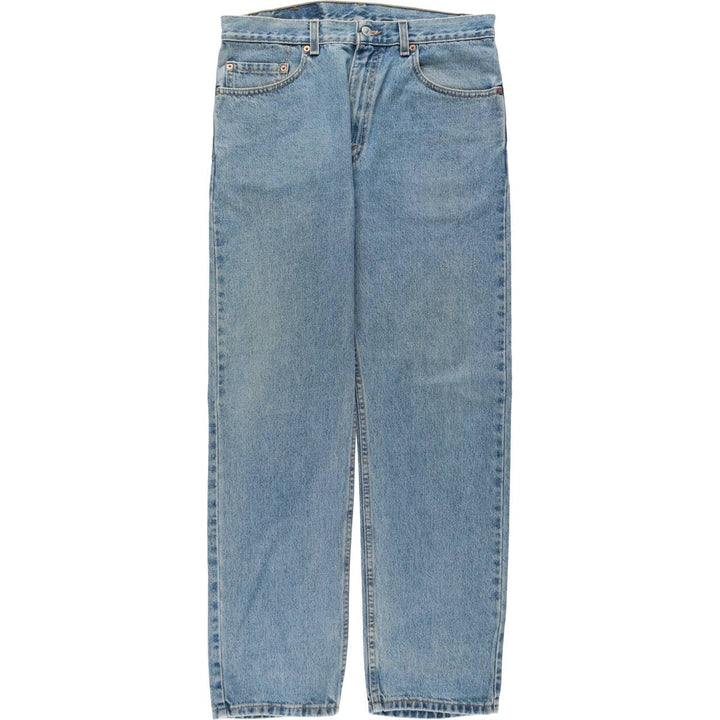00'S Levi's 505 REGULAR FIT STRAIGHT LEG tapered denim pants made in USA, men's size w34 cotton blue type Vintage Second Hand