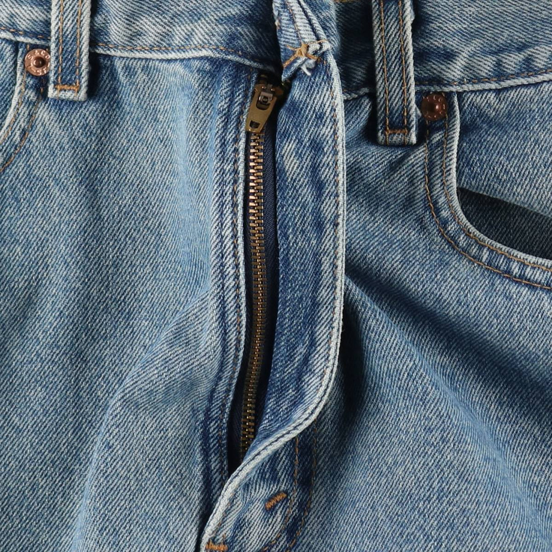 00'S Levi's 505 REGULAR FIT STRAIGHT LEG tapered denim pants made in USA, men's size w34 cotton blue type Vintage Second Hand