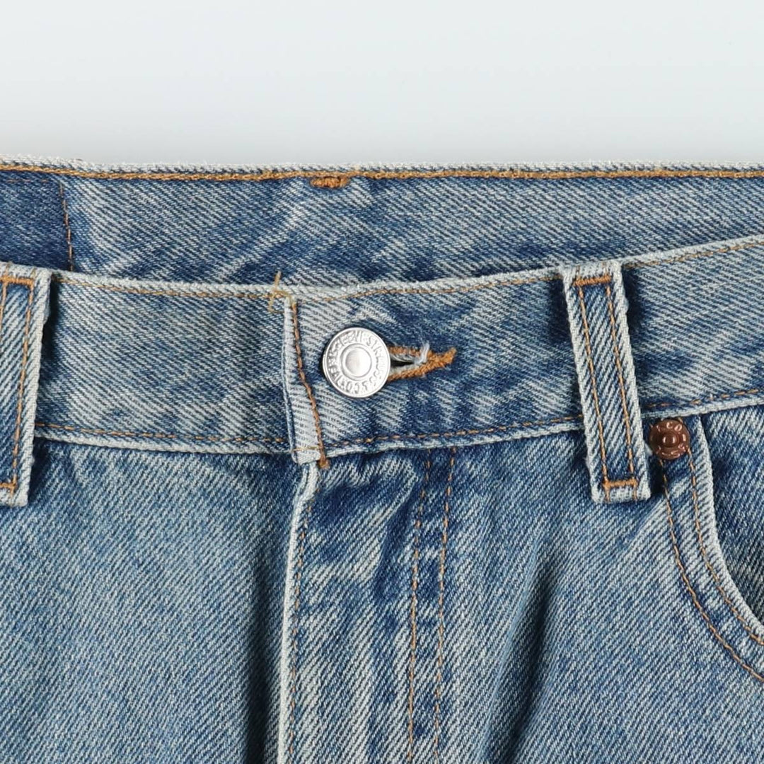 00'S Levi's 505 REGULAR FIT STRAIGHT LEG tapered denim pants made in USA, men's size w34 cotton blue type Vintage Second Hand