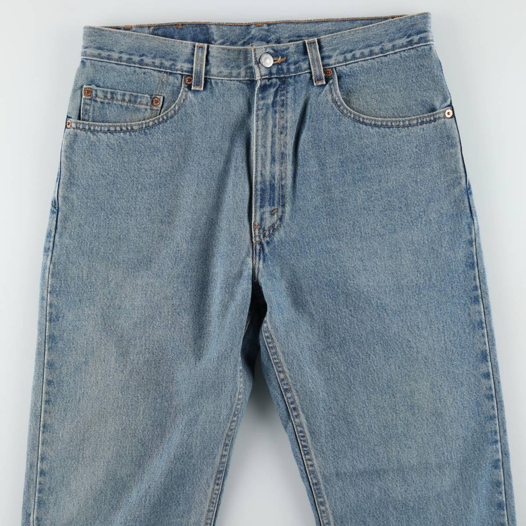00'S Levi's 505 REGULAR FIT STRAIGHT LEG tapered denim pants made in USA, men's size w34 cotton blue type Vintage Second Hand