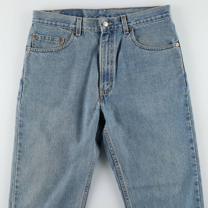 00'S Levi's 505 REGULAR FIT STRAIGHT LEG tapered denim pants made in USA, men's size w34 cotton blue type Vintage Second Hand
