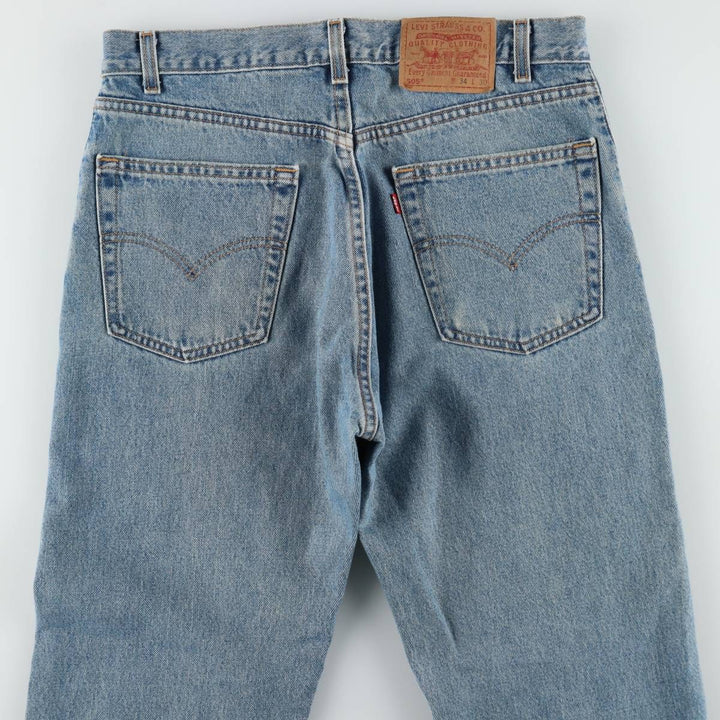 00'S Levi's 505 REGULAR FIT STRAIGHT LEG tapered denim pants made in USA, men's size w34 cotton blue type Vintage Second Hand