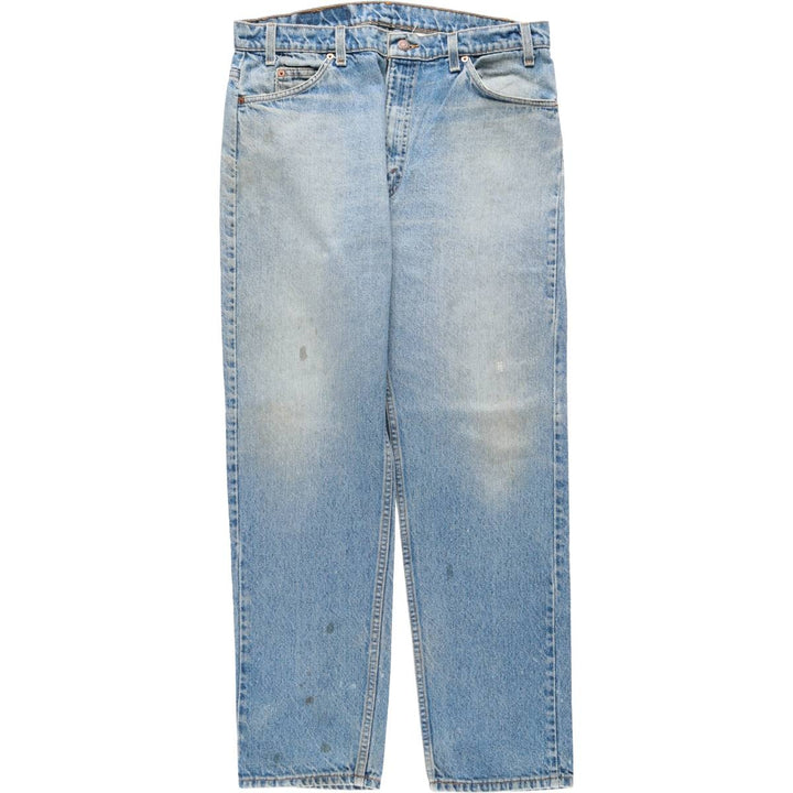 Levi's 505 Regular Fit Straight Leg Orange Tab Tapered Denim Pants, Men's W35 (approx.), Vintage unclear blue type Vintage Second Hand