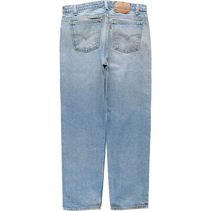 Levi's 505 Regular Fit Straight Leg Orange Tab Tapered Denim Pants, Men's W35 (approx.), Vintage unclear blue type Vintage Second Hand