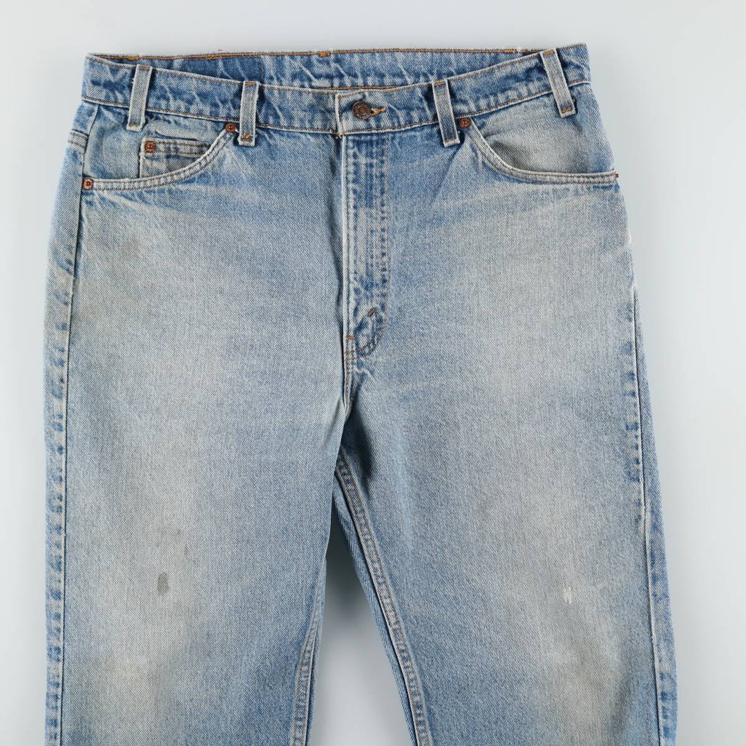 Levi's 505 Regular Fit Straight Leg Orange Tab Tapered Denim Pants, Men's W35 (approx.), Vintage unclear blue type Vintage Second Hand