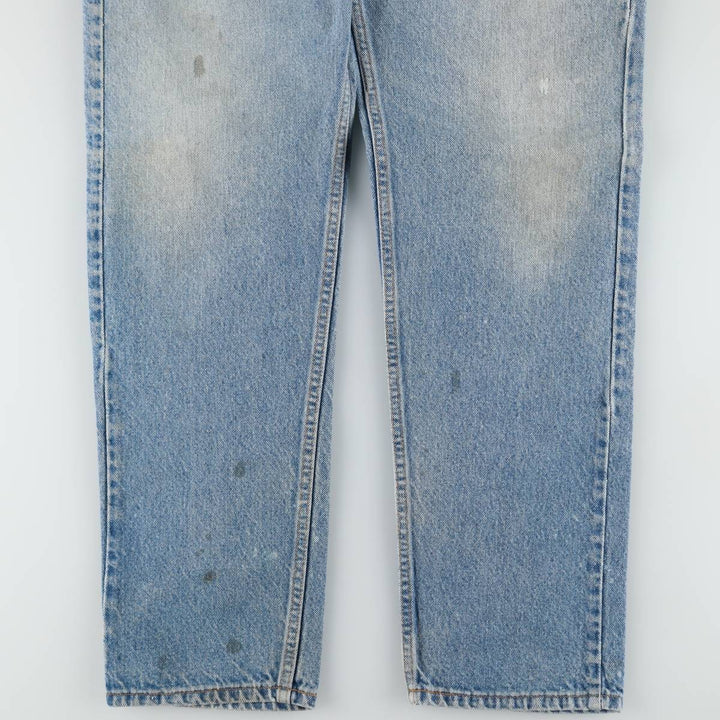 Levi's 505 Regular Fit Straight Leg Orange Tab Tapered Denim Pants, Men's W35 (approx.), Vintage unclear blue type Vintage Second Hand