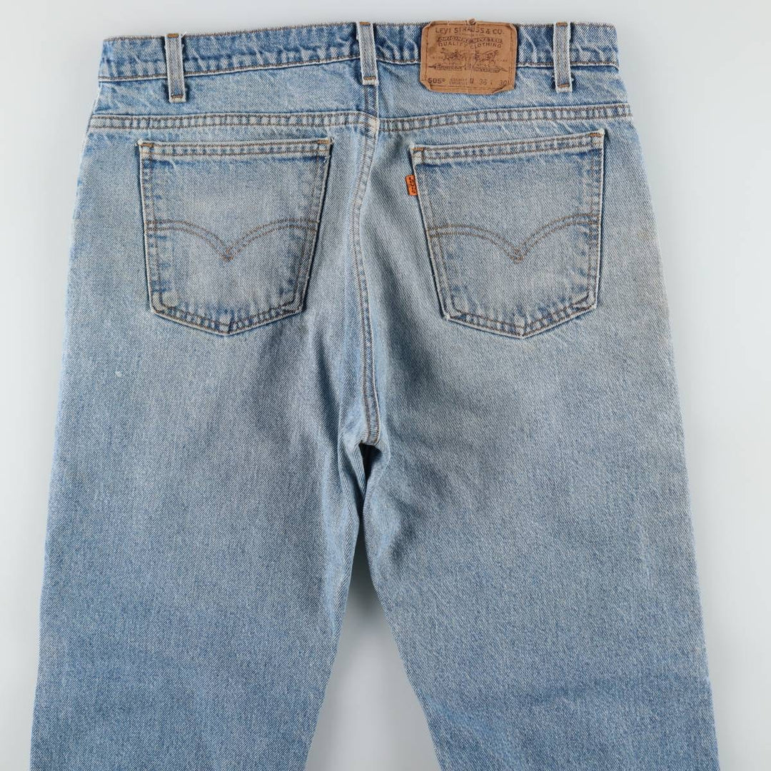 Levi's 505 Regular Fit Straight Leg Orange Tab Tapered Denim Pants, Men's W35 (approx.), Vintage unclear blue type Vintage Second Hand