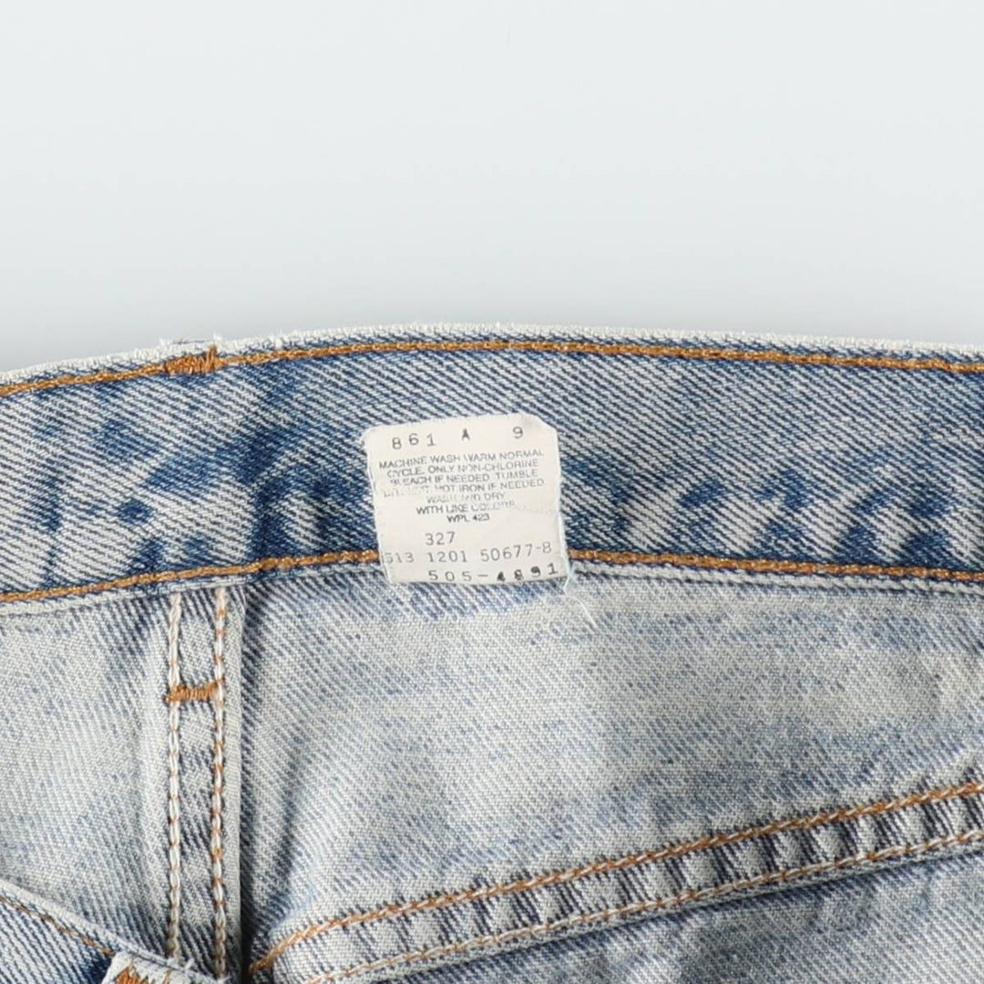 00'S Levi's 505 REGULAR FIT STRAIGHT LEG tapered denim pants made in USA, men's size w32 cotton blue type Vintage Second Hand