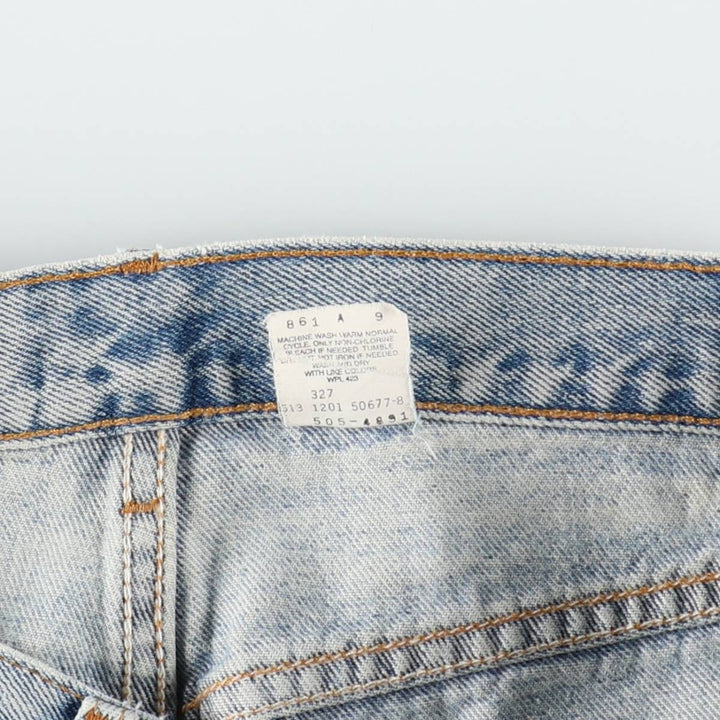 00'S Levi's 505 REGULAR FIT STRAIGHT LEG tapered denim pants made in USA, men's size w32 cotton blue type Vintage Second Hand