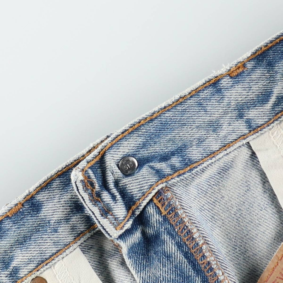 00'S Levi's 505 REGULAR FIT STRAIGHT LEG tapered denim pants made in USA, men's size w32 cotton blue type Vintage Second Hand