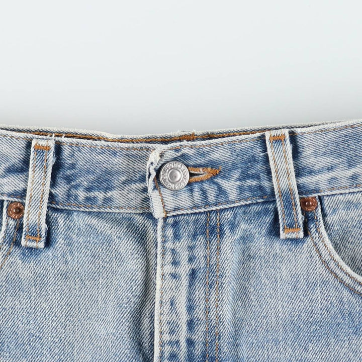 00'S Levi's 505 REGULAR FIT STRAIGHT LEG tapered denim pants made in USA, men's size w32 cotton blue type Vintage Second Hand