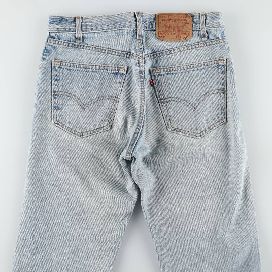 00'S Levi's 505 REGULAR FIT STRAIGHT LEG tapered denim pants made in USA, men's size w32 cotton blue type Vintage Second Hand
