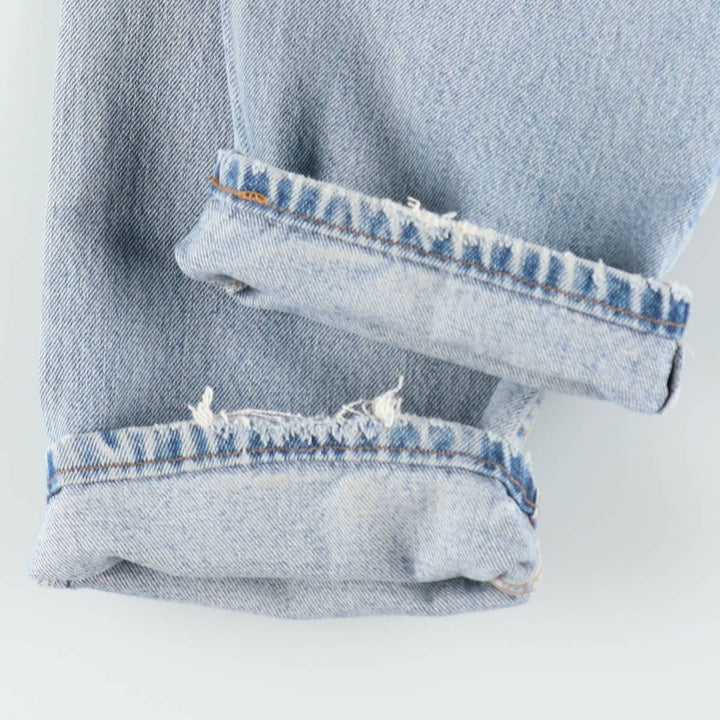 00'S Levi's 505 REGULAR FIT STRAIGHT LEG tapered denim pants made in USA, men's size w32 cotton blue type Vintage Second Hand