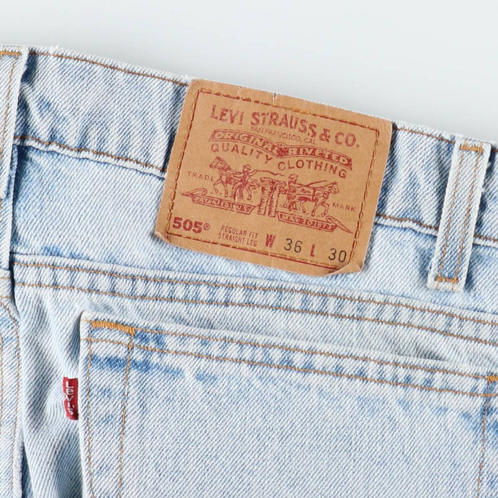1990'S Levi's 505 Straight Leg Regular Fit Tapered Denim Pants, Made in USA, Men's Size W36 (approx.), Vintage cotton blue type Vintage Second Hand