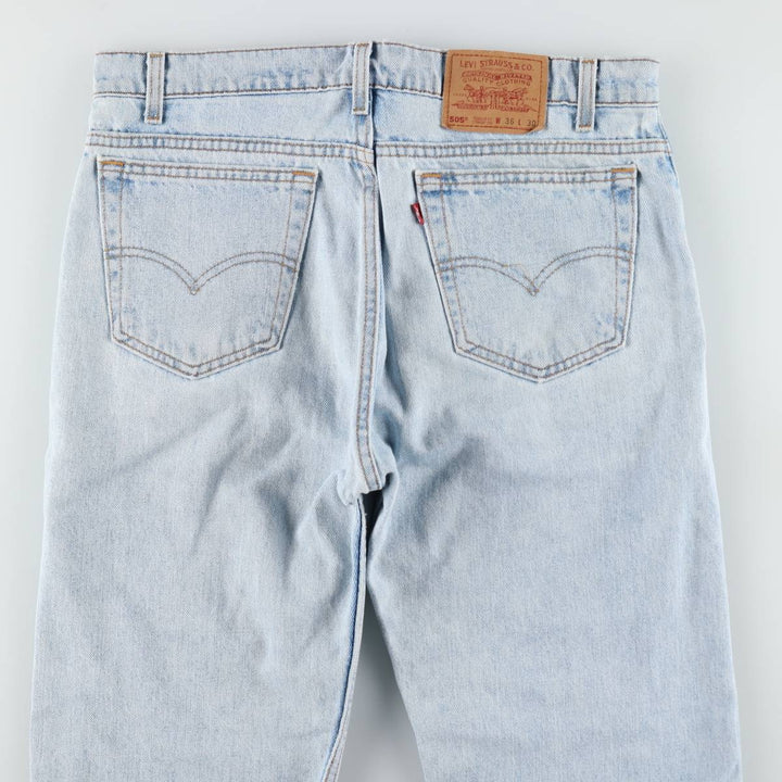 1990'S Levi's 505 Straight Leg Regular Fit Tapered Denim Pants, Made in USA, Men's Size W36 (approx.), Vintage cotton blue type Vintage Second Hand
