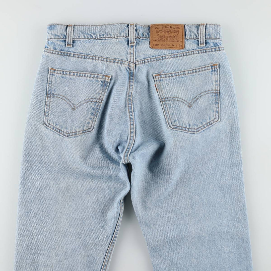90'S Levi's 505 REGULAR FIT STRAIGHT LEG tapered denim pants made in USA men's w34 equivalent vintage cotton blue type Vintage Second Hand