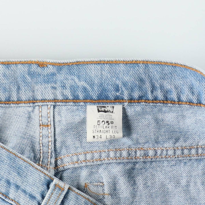 90'S Levi's 505 REGULAR FIT STRAIGHT LEG Tapered Denim Pants Made in USA Men's W33 Vintage cotton blue type Vintage Second Hand