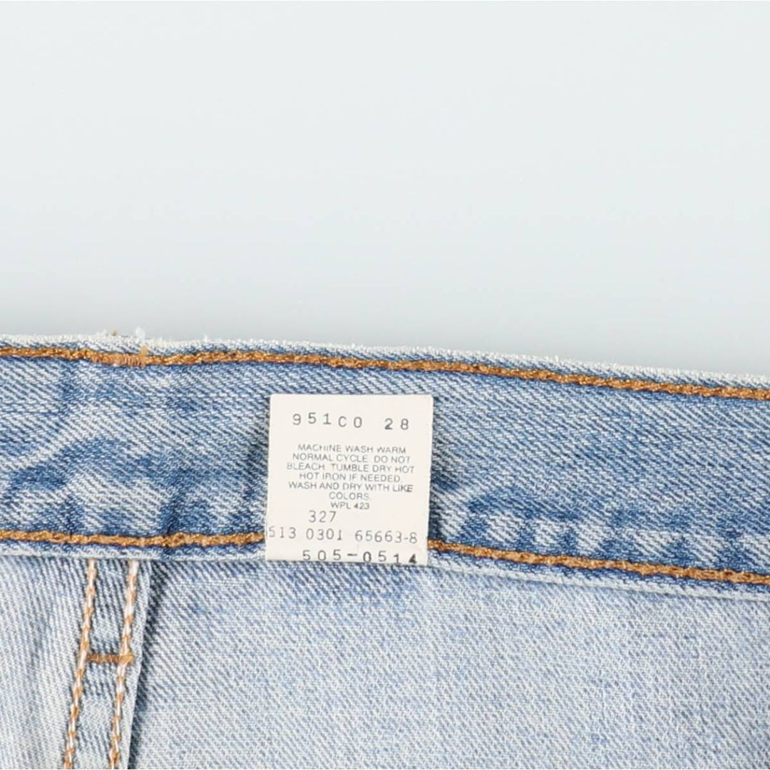 00'S Levi's 505 REGULAR FIT STRAIGHT LEG tapered denim pants made in USA, men's size w34 cotton blue type Vintage Second Hand
