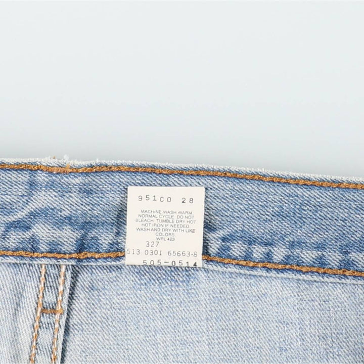 00'S Levi's 505 REGULAR FIT STRAIGHT LEG tapered denim pants made in USA, men's size w34 cotton blue type Vintage Second Hand