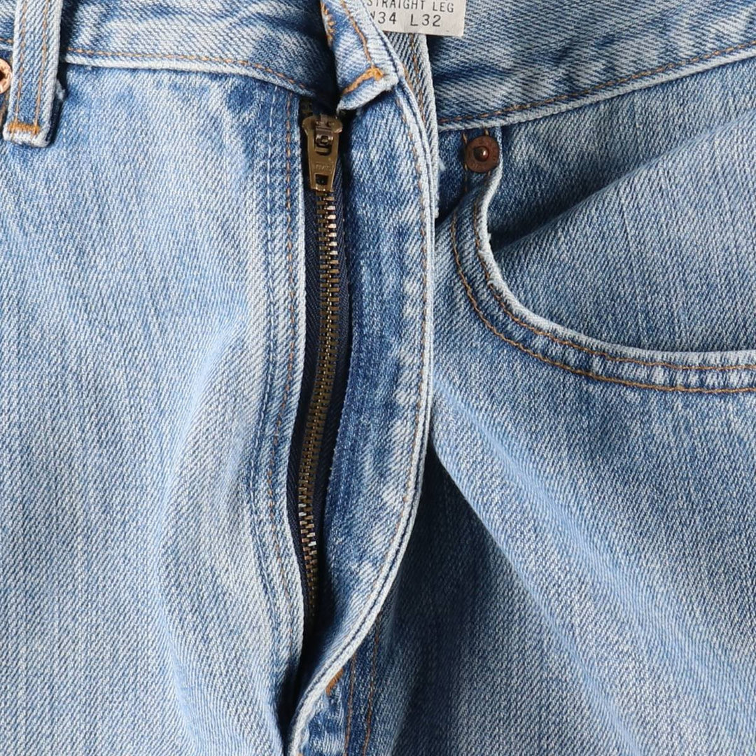 00'S Levi's 505 REGULAR FIT STRAIGHT LEG tapered denim pants made in USA, men's size w34 cotton blue type Vintage Second Hand