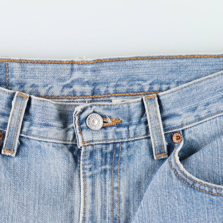 00'S Levi's 505 REGULAR FIT STRAIGHT LEG tapered denim pants made in USA, men's size w34 cotton blue type Vintage Second Hand