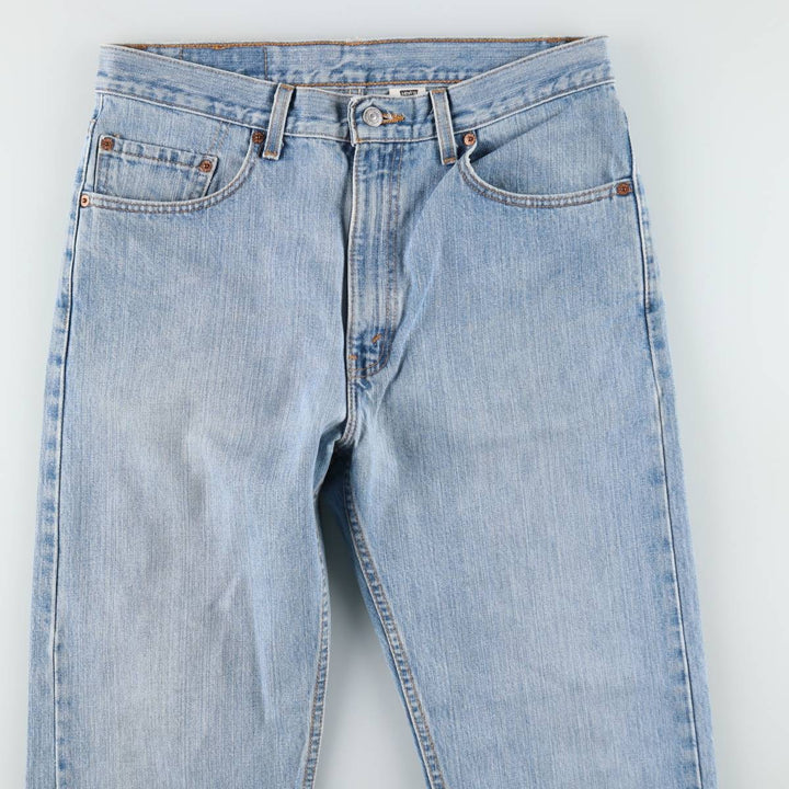 00'S Levi's 505 REGULAR FIT STRAIGHT LEG tapered denim pants made in USA, men's size w34 cotton blue type Vintage Second Hand
