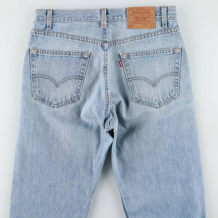 00'S Levi's 505 REGULAR FIT STRAIGHT LEG tapered denim pants made in USA, men's size w34 cotton blue type Vintage Second Hand