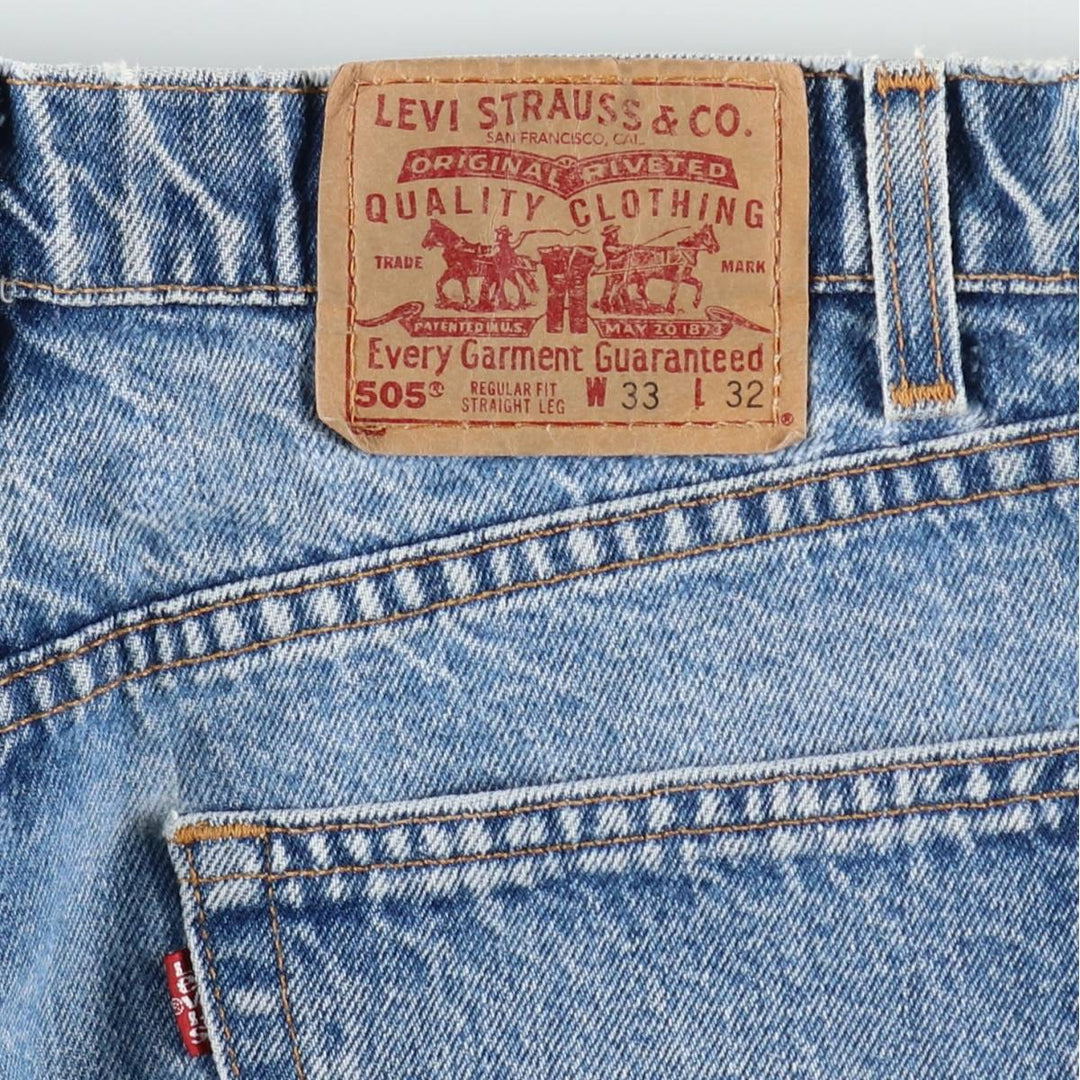 1990'S Levi's 505-0217 Regular Fit Straight Leg Tapered Denim Pants, Made in USA, Men's Size W32 (approx.), Vintage cotton blue type Vintage Second Hand