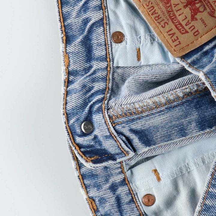 1990'S Levi's 505-0217 Regular Fit Straight Leg Tapered Denim Pants, Made in USA, Men's Size W32 (approx.), Vintage cotton blue type Vintage Second Hand