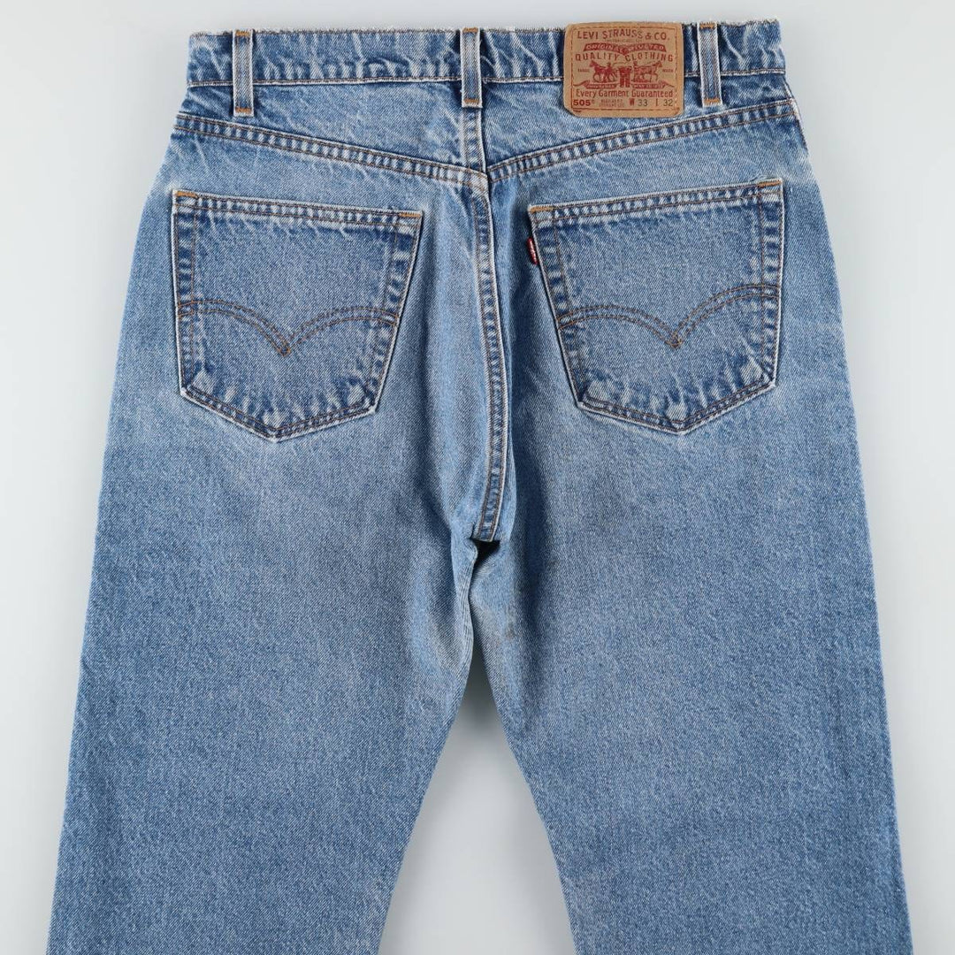 1990'S Levi's 505-0217 Regular Fit Straight Leg Tapered Denim Pants, Made in USA, Men's Size W32 (approx.), Vintage cotton blue type Vintage Second Hand