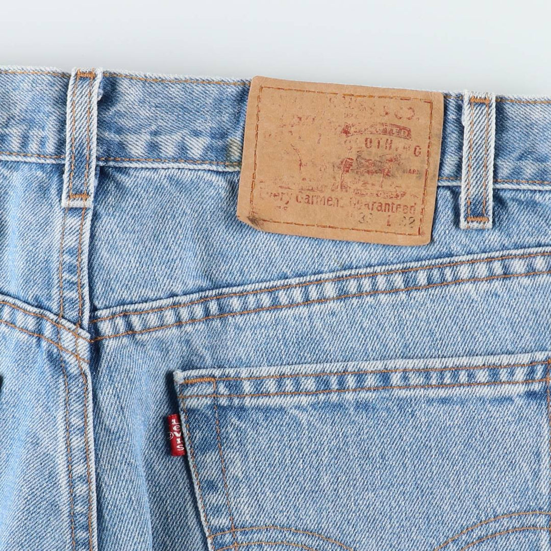 00'S Levi's 505 REGULAR FIT STRAIGHT LEG tapered denim pants made in USA, men's size w32 cotton blue type Vintage Second Hand