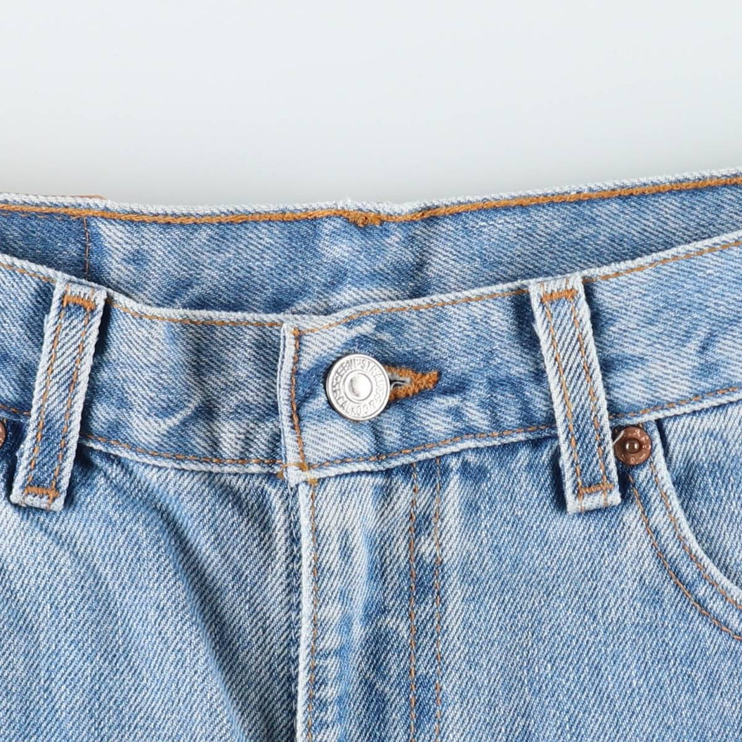 00'S Levi's 505 REGULAR FIT STRAIGHT LEG tapered denim pants made in USA, men's size w32 cotton blue type Vintage Second Hand